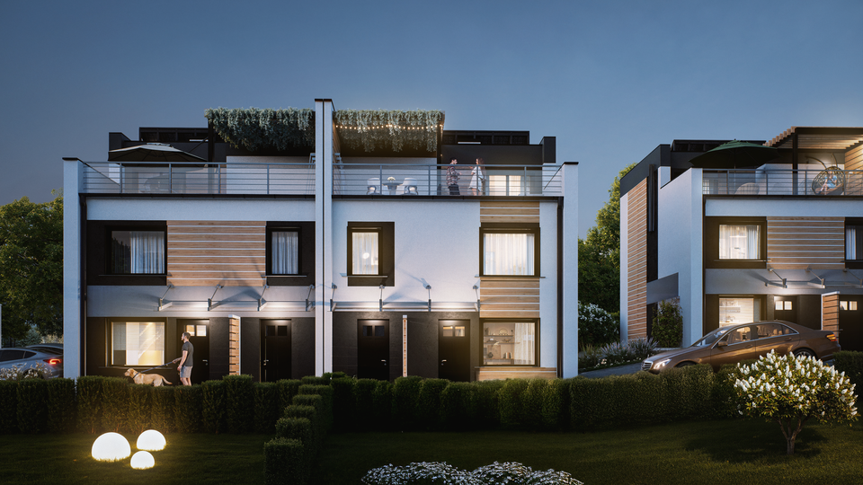 Bryła nowoczesnego osiedla MB Development w Małopolsce